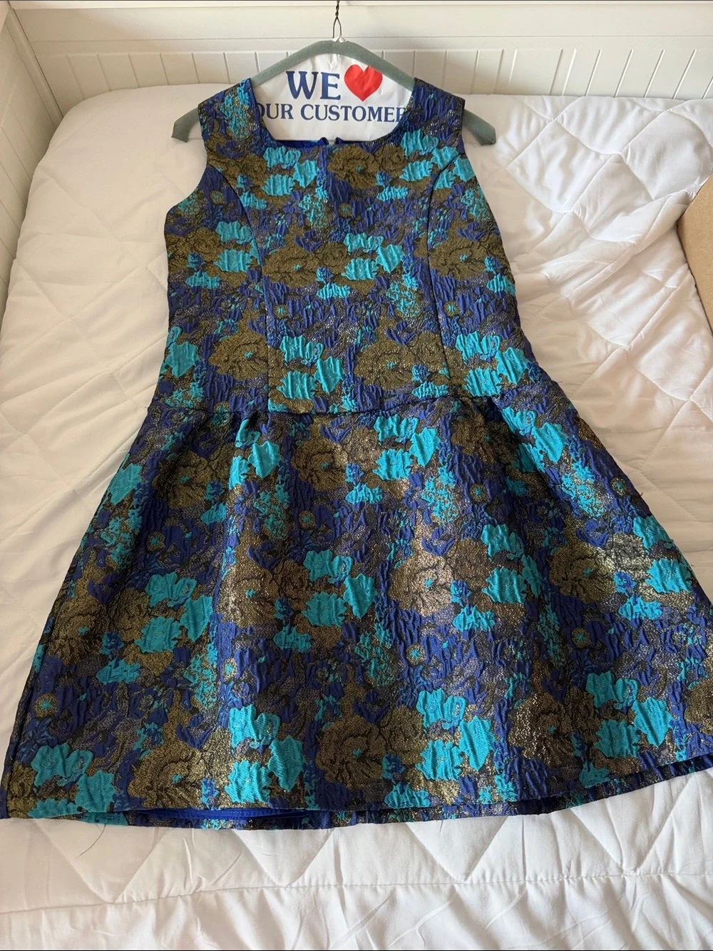 Pippa & Julie Blue, Teal & Gold Floral Formal Dress